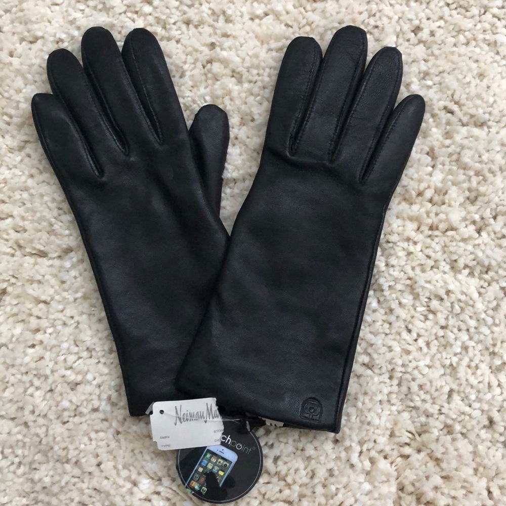 Neiman Marcus Black Leather & Cashmere size 7 1/2